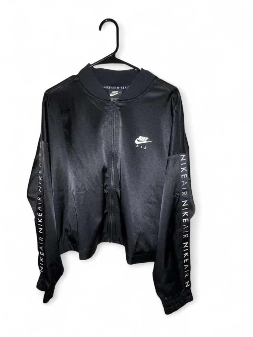 Nike Women's Black Air Bomber Jacket with Sleeve Logo